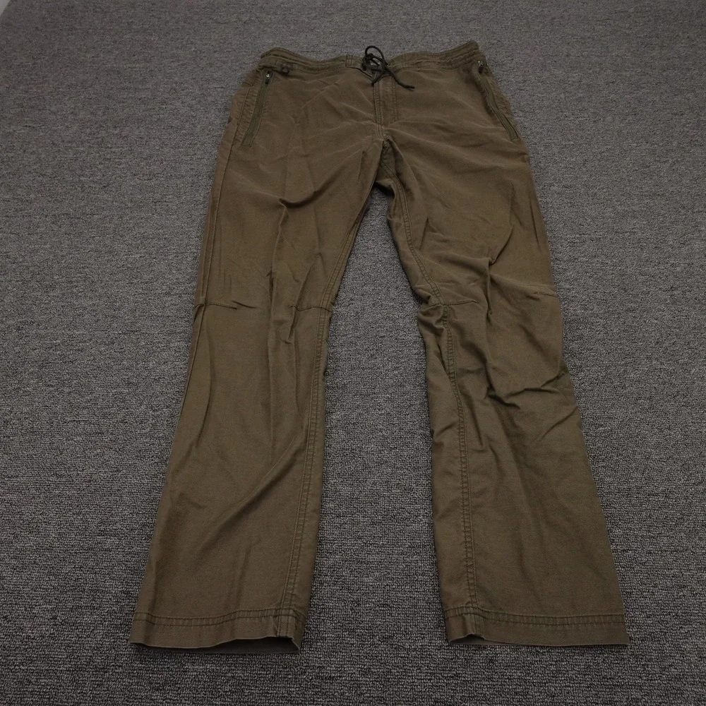 Roark Pants Mens 33x31 Green Elastic Waist Drawstring Canvas Stretch Casual